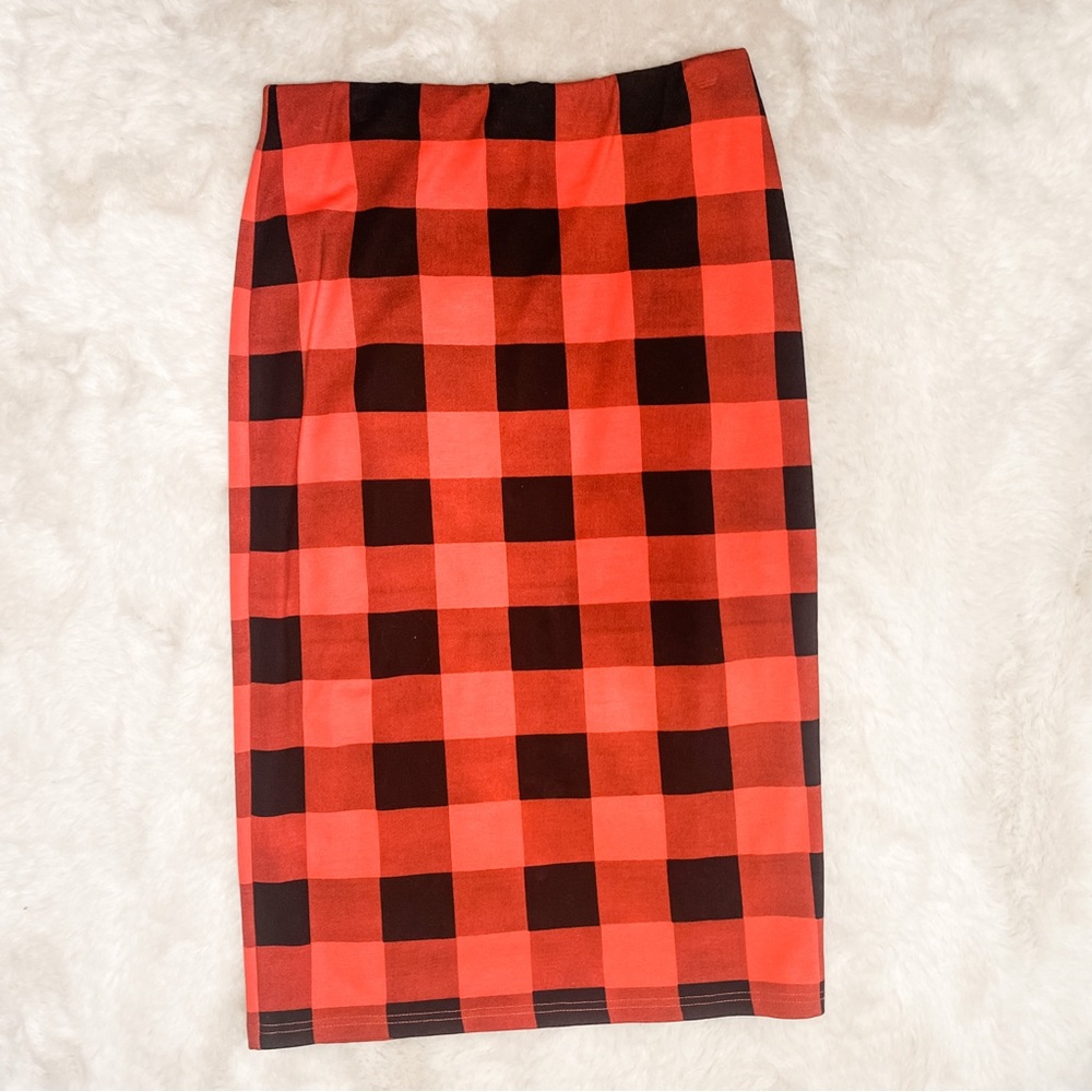 Buffalo Plaid Pencil Skirt